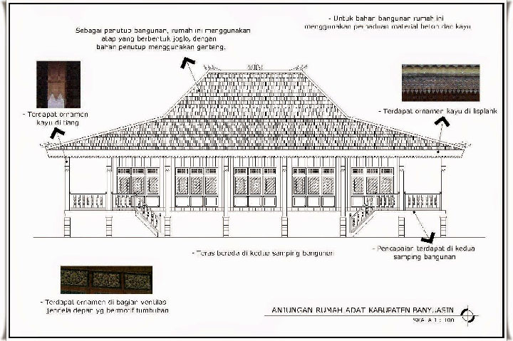 sketsa rumah adat sumatera selatan